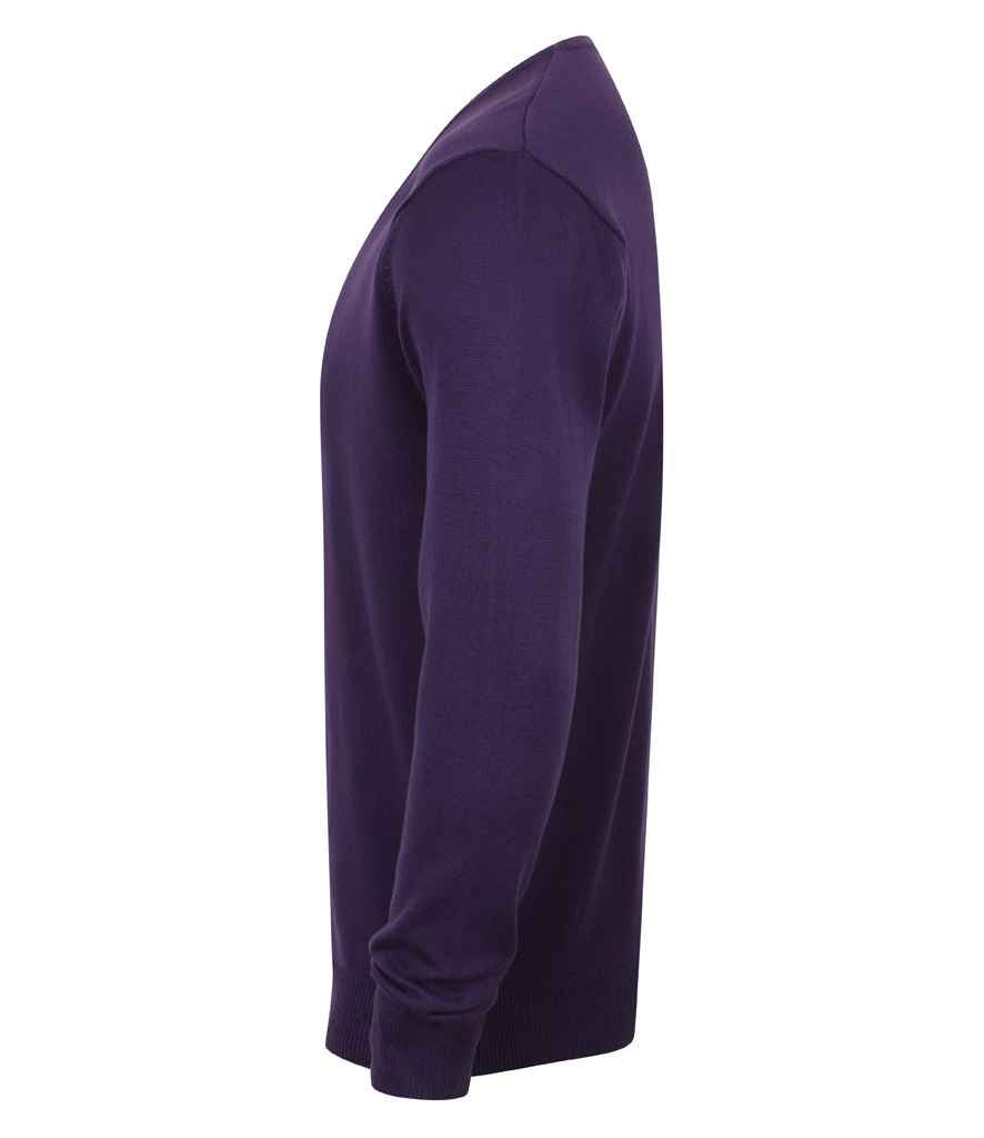 Henbury Lightweight Cotton Acrylic V Neck Sweater