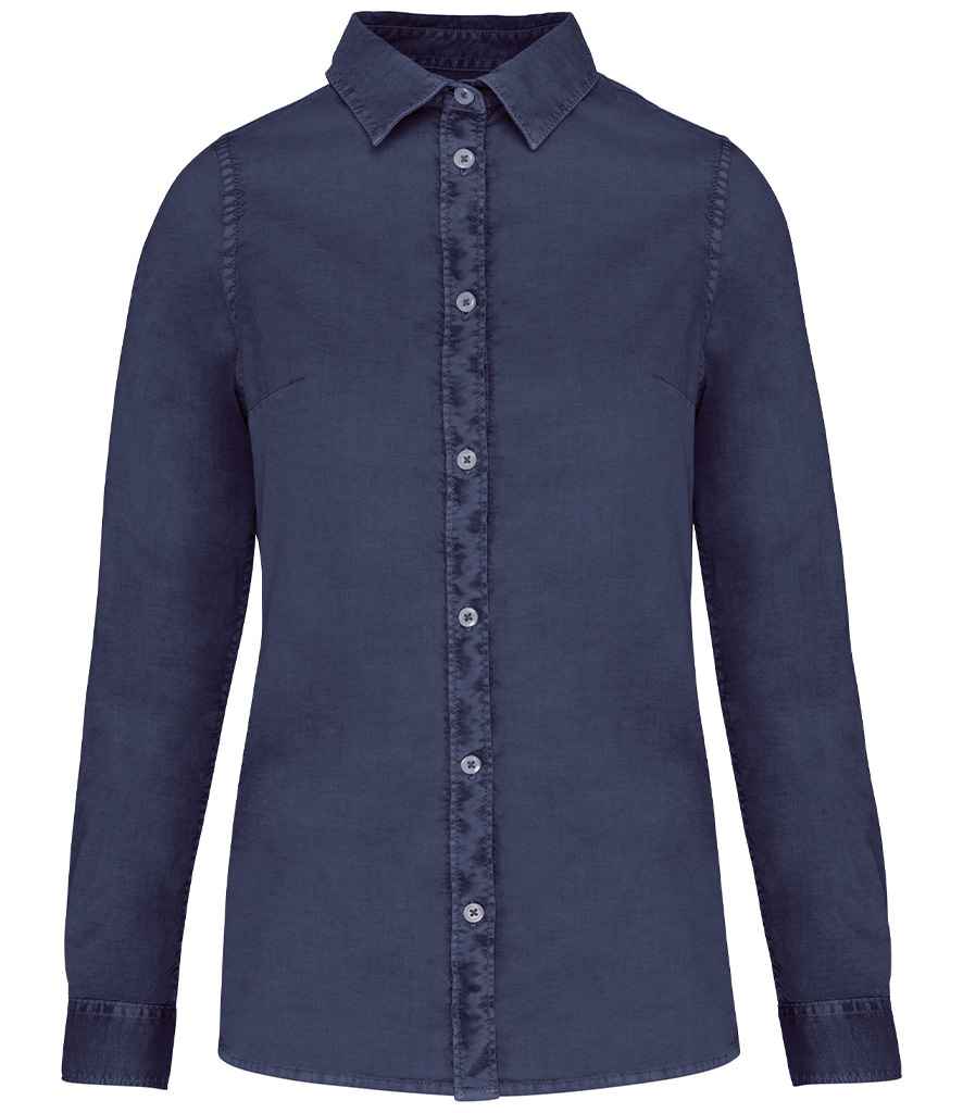 Native Spirit Ladies Washed Long Sleeve Shirt Native Spirit