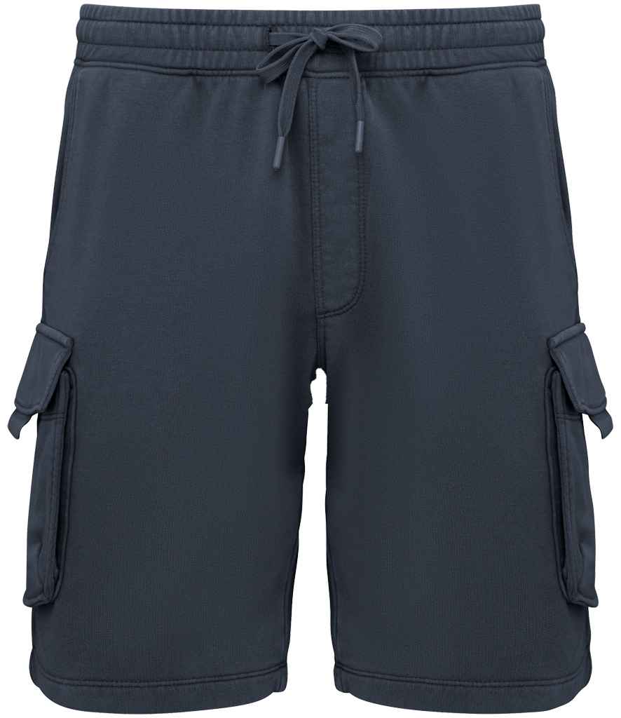 Native Spirit French Terry Washed Effect Cargo Shorts Native Spirit