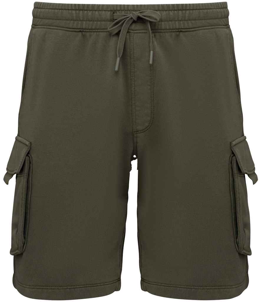Native Spirit French Terry Washed Effect Cargo Shorts Native Spirit