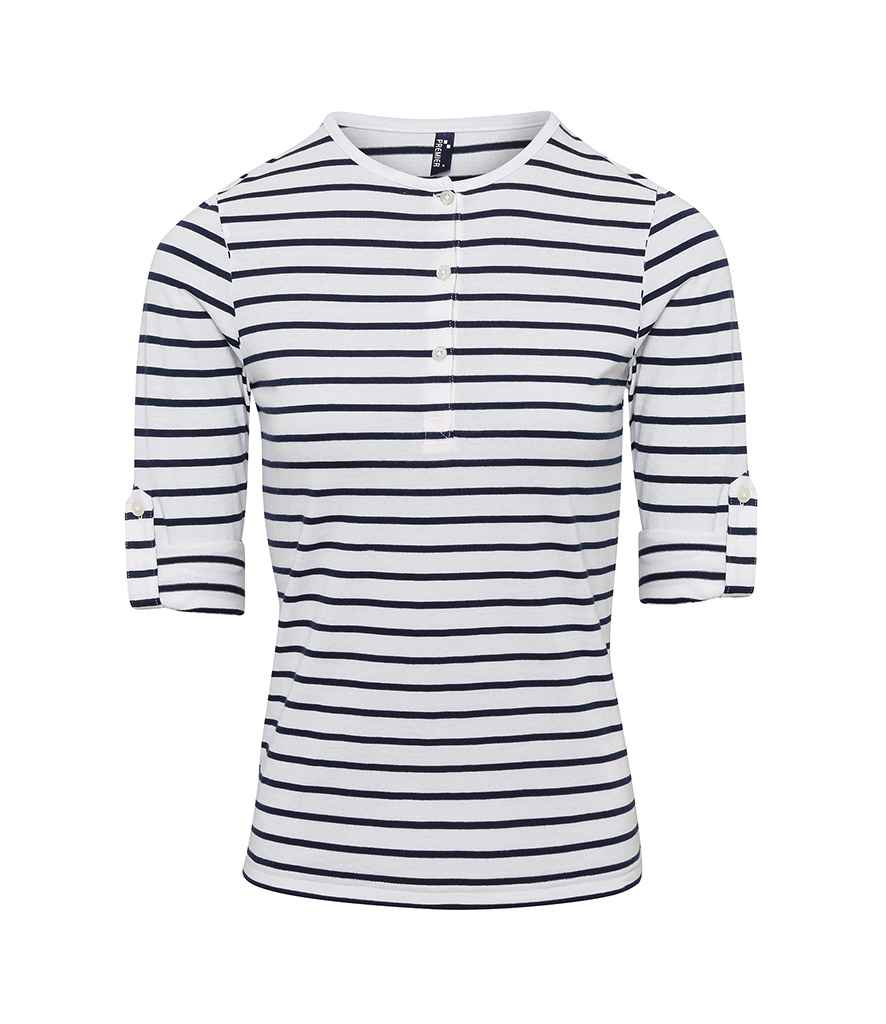 Premier Ladies Long John Roll Sleeve T-Shirt Premier