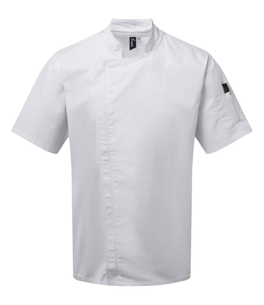 Premier Short Sleeve Zipped Chef's Jacket Premier