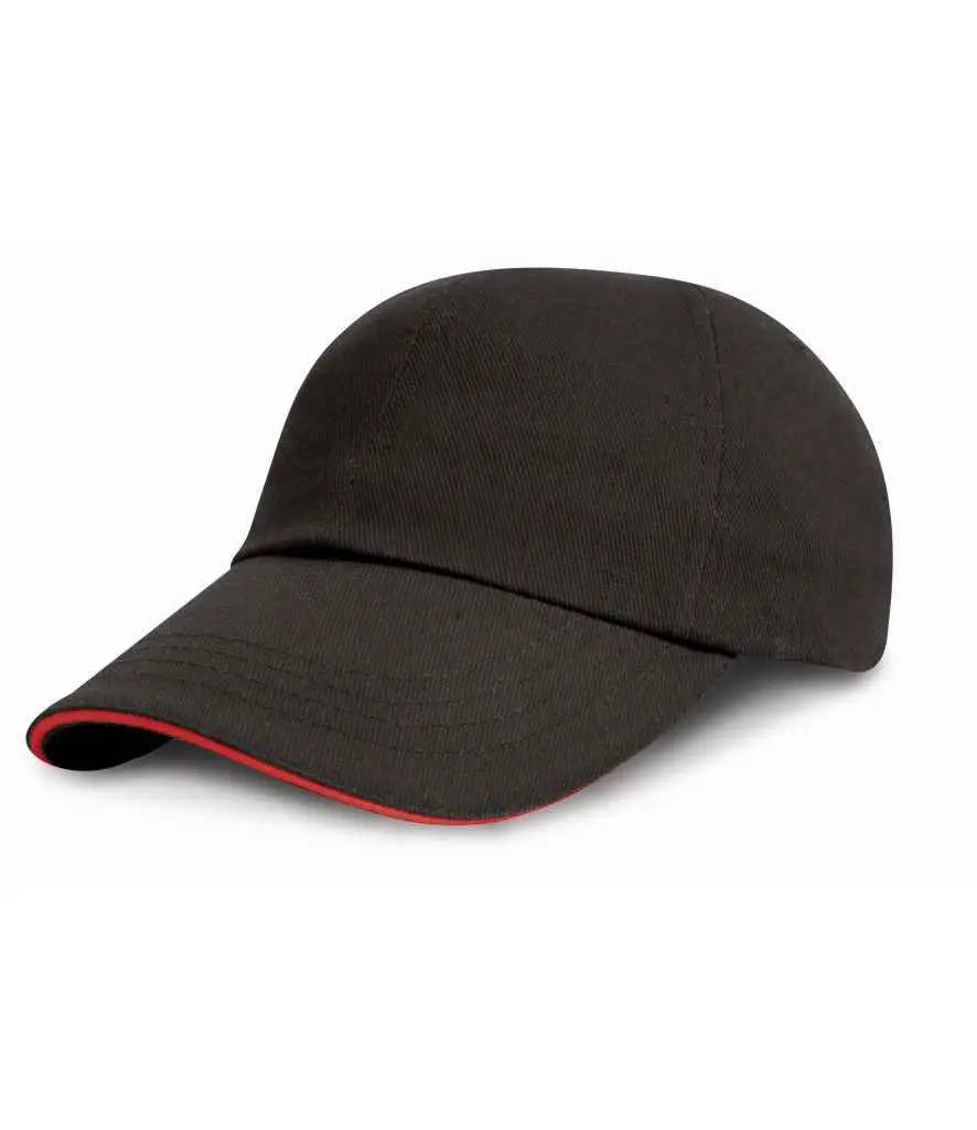 Result Low Profile Heavy Brushed Cotton Cap with Sandwich Peak Result Headwear