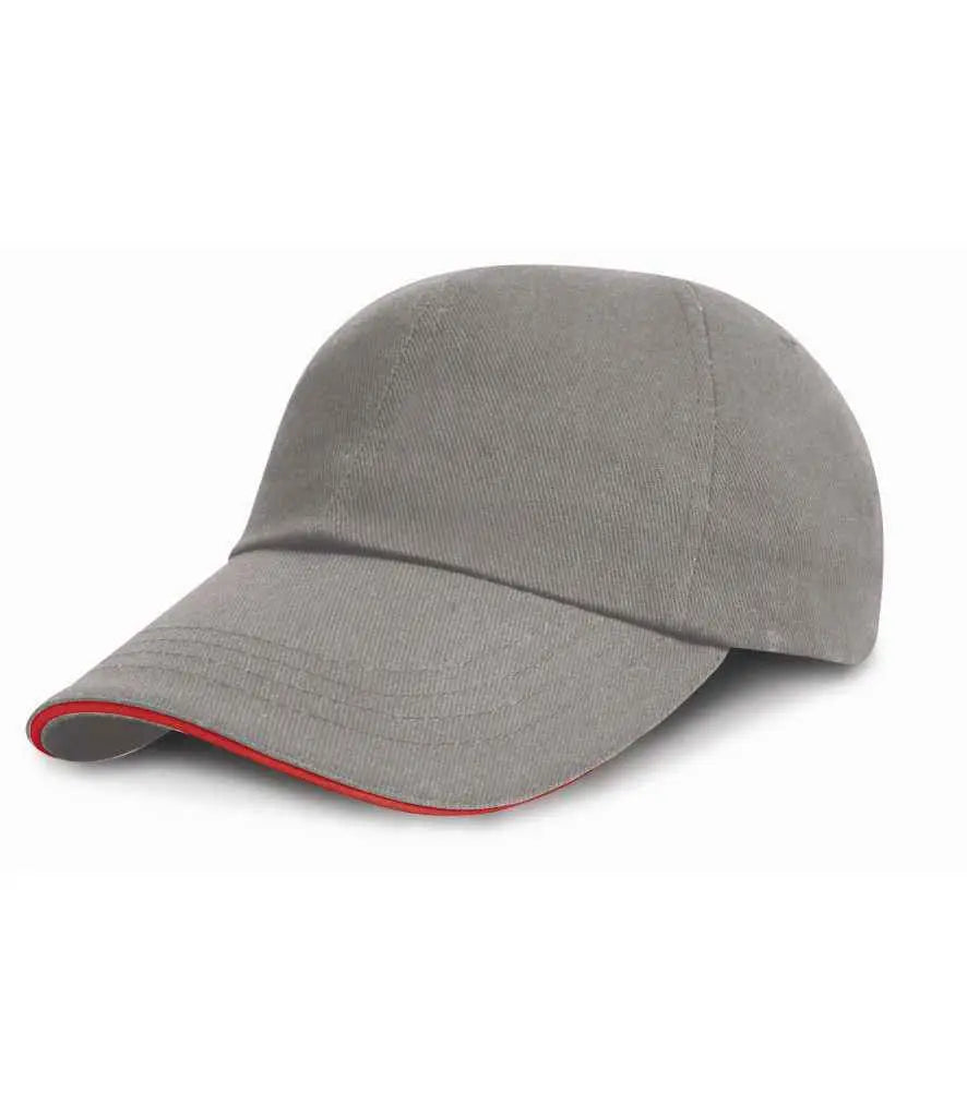 Result Low Profile Heavy Brushed Cotton Cap with Sandwich Peak Result Headwear