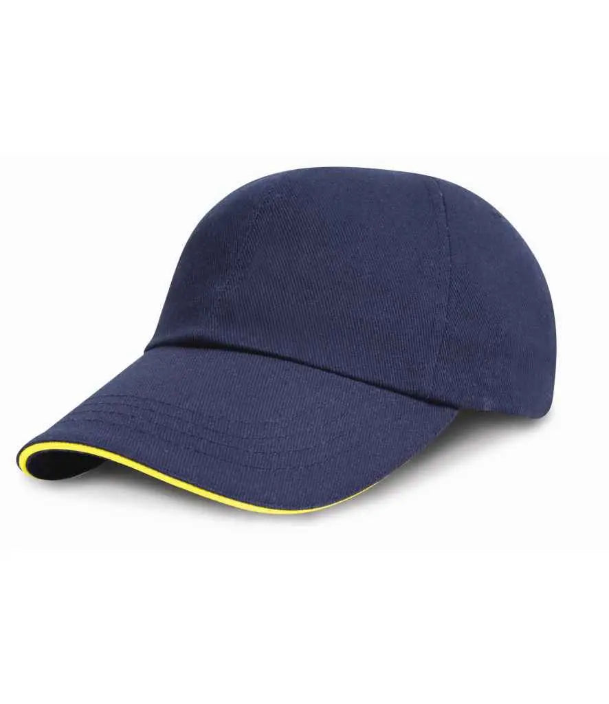 Result Low Profile Heavy Brushed Cotton Cap with Sandwich Peak Result Headwear
