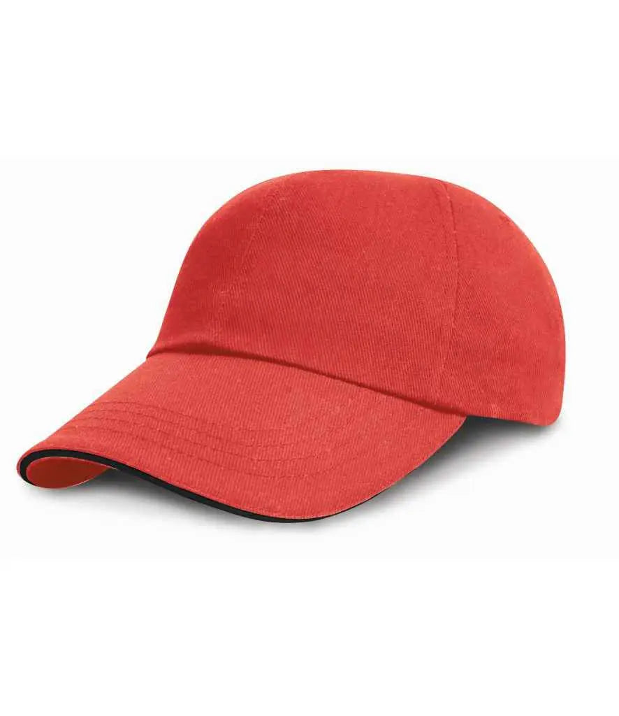 Result Low Profile Heavy Brushed Cotton Cap with Sandwich Peak Result Headwear