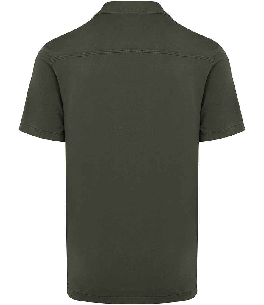 Spasso Jersey Short Sleeve Bowling Collar Shirt