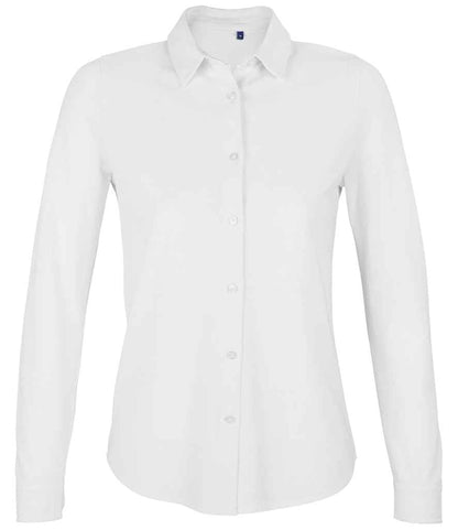NEOBLU Ladies Basile Organic Cotton Long Sleeve Piqué Shirt