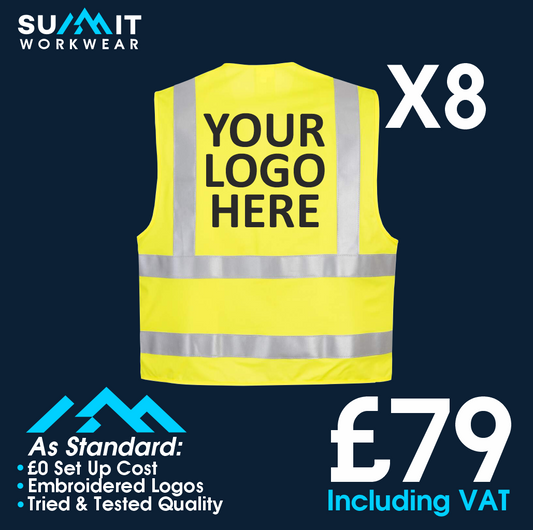 8 Hi Vis Vest Bundle Summit Workwear Ltd