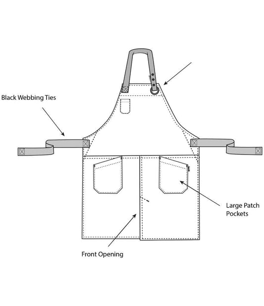 Dennys Canvas Apron with Front Split