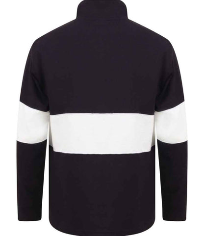Front Row Panelled 1/4 Zip Neck Top