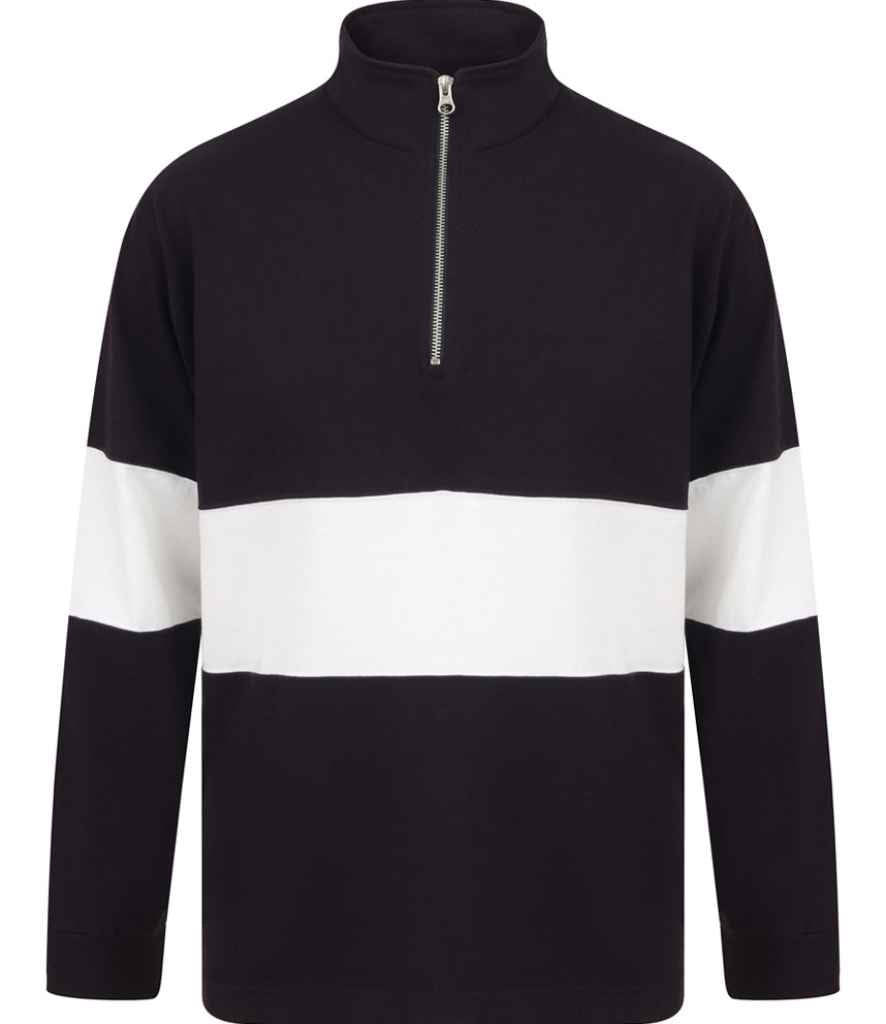 Front Row Panelled 1/4 Zip Neck Top