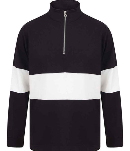 Front Row Panelled 1/4 Zip Neck Top