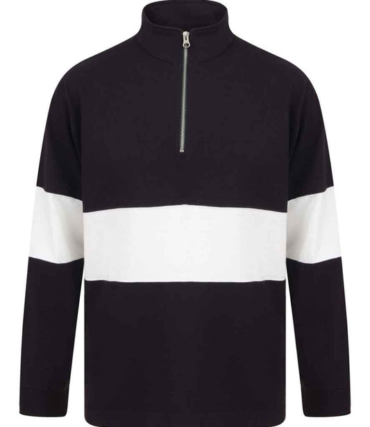 Front Row Panelled 1/4 Zip Neck Top