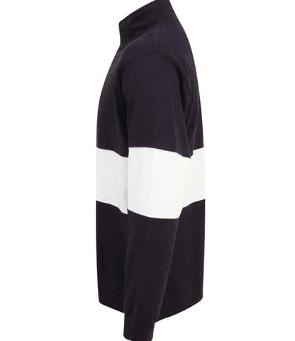Front Row Panelled 1/4 Zip Neck Top