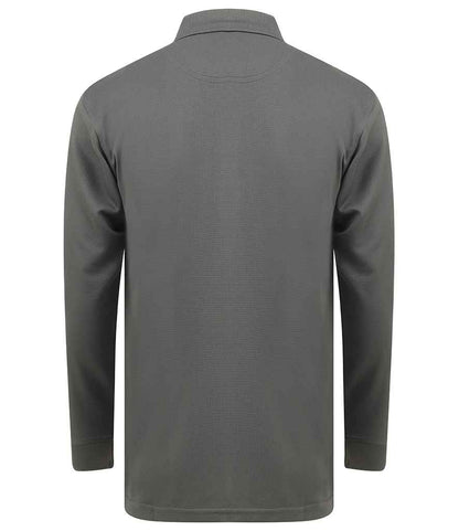 Henbury Unisex Long Sleeve Coolplus® Piqué Polo Shirt