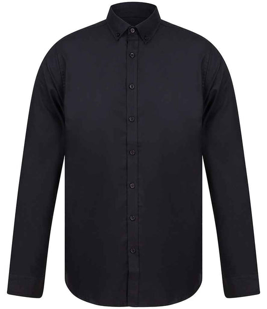 Henbury Modern Long Sleeve Slim Fit Oxford Shirt