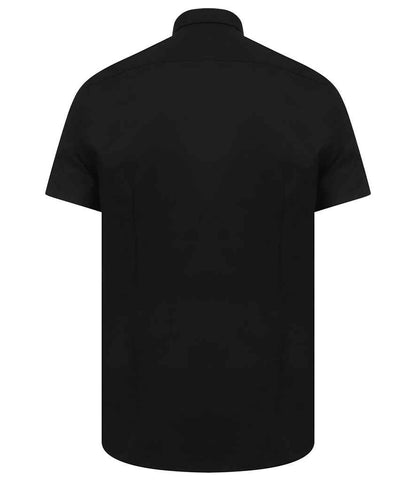 Henbury Modern Short Sleeve Slim Fit Oxford Shirt