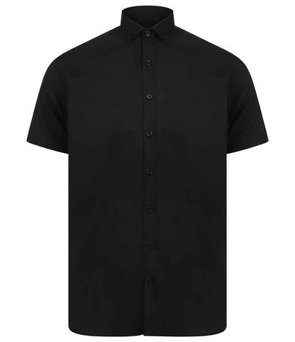 Henbury Modern Short Sleeve Slim Fit Oxford Shirt