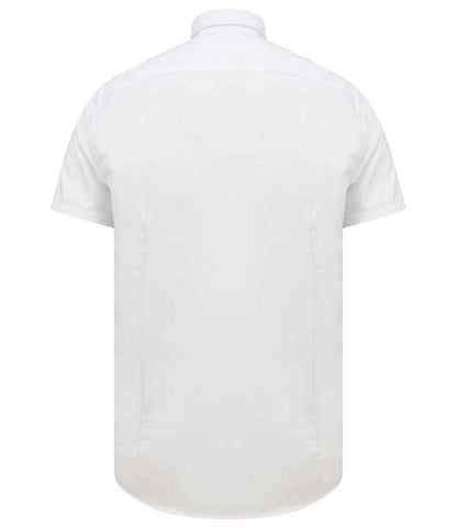 Henbury Modern Short Sleeve Slim Fit Oxford Shirt