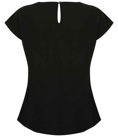 Henbury Ladies Pleat Front Short Sleeve Blouse