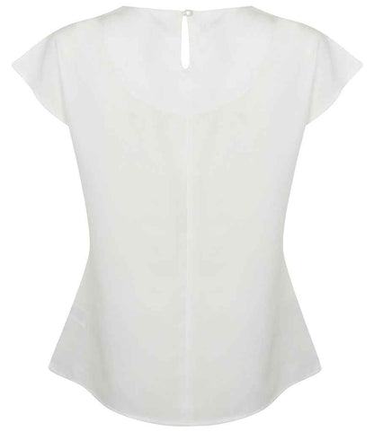 Henbury Ladies Pleat Front Short Sleeve Blouse