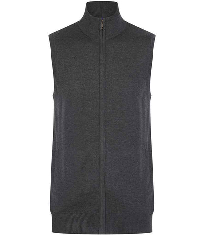 Henbury Sleeveless Zip Through Jumper