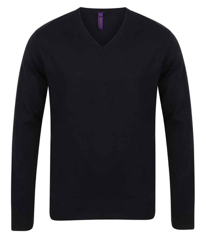 Henbury Lightweight Cotton Acrylic V Neck Sweater