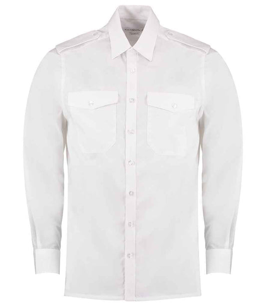 Kustom Kit Long Sleeve Tailored Pilot Shirt