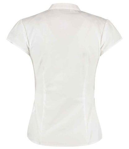 Kustom Kit Ladies Cap Sleeve V Neck Tailored Continental Blouse