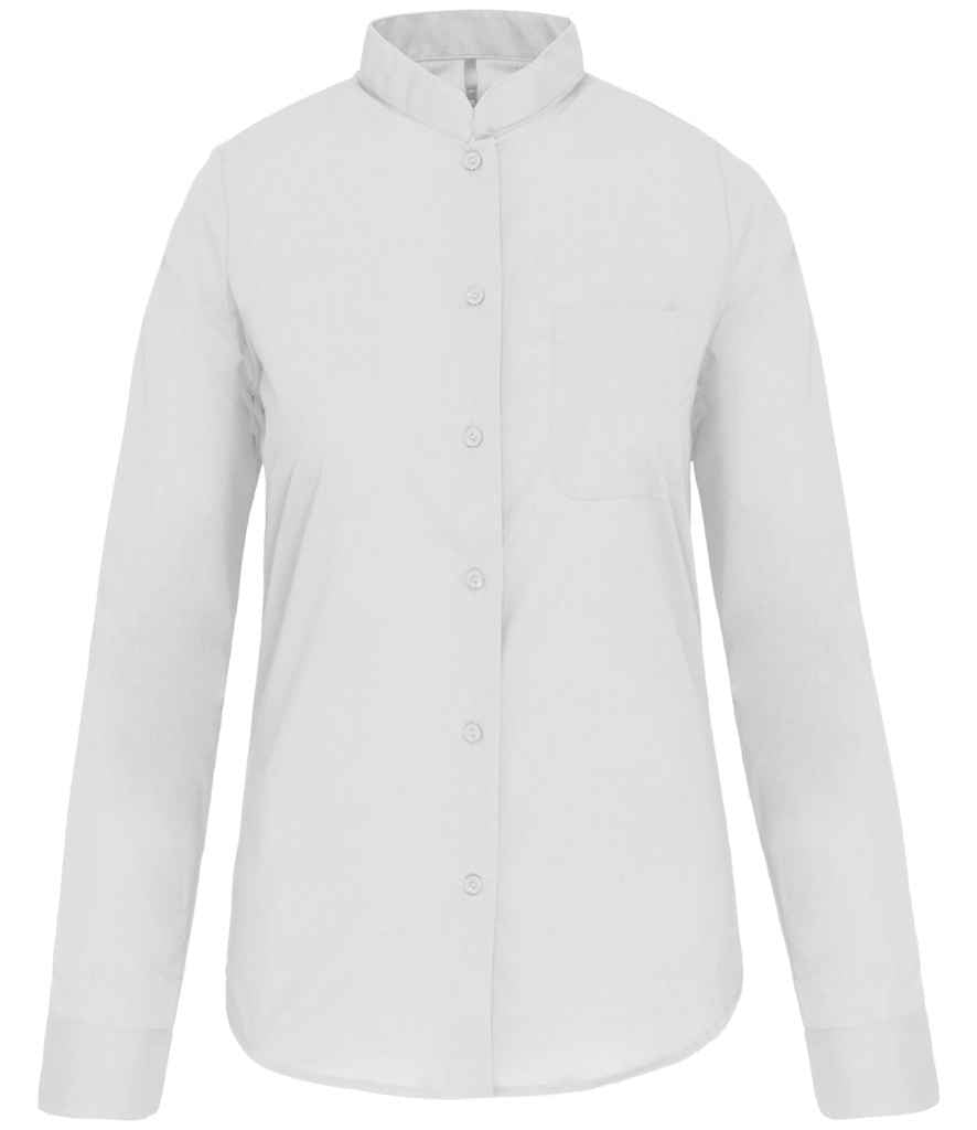 Kariban Ladies Long Sleeve Mandarin Collar Shirt