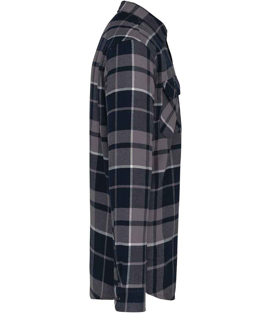 Kariban Sherpa Lined Checked Shirt Jacket