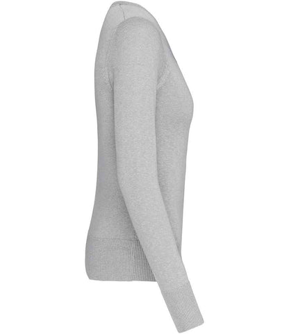 Kariban Ladies Cotton Acrylic V Neck Sweater