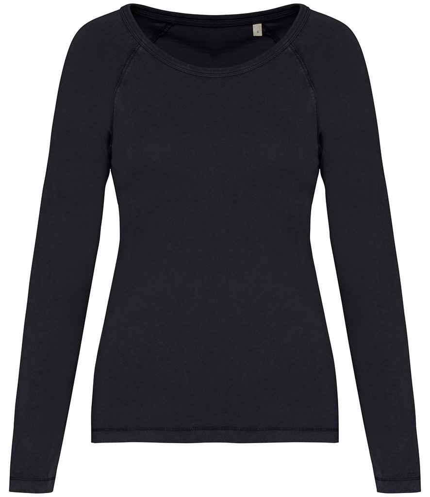 Native Spirit Ladies Raglan Long Sleeve Washed T-Shirt Native Spirit