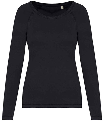 Native Spirit Ladies Raglan Long Sleeve Washed T-Shirt Native Spirit