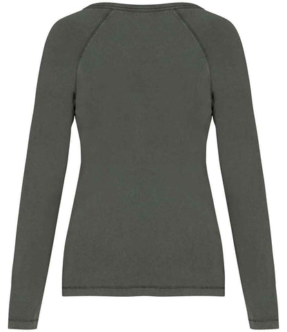 Native Spirit Ladies Raglan Long Sleeve Washed T-Shirt Native Spirit