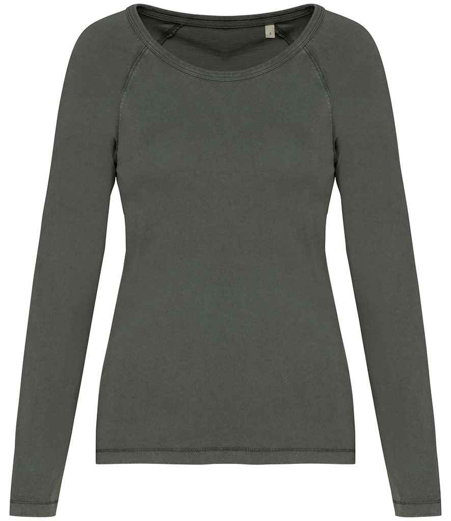 Native Spirit Ladies Raglan Long Sleeve Washed T-Shirt Native Spirit