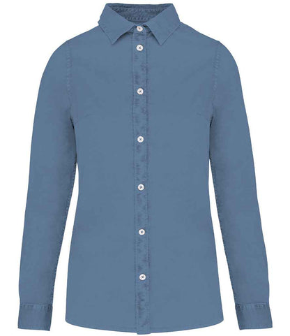 Native Spirit Ladies Washed Long Sleeve Shirt Native Spirit