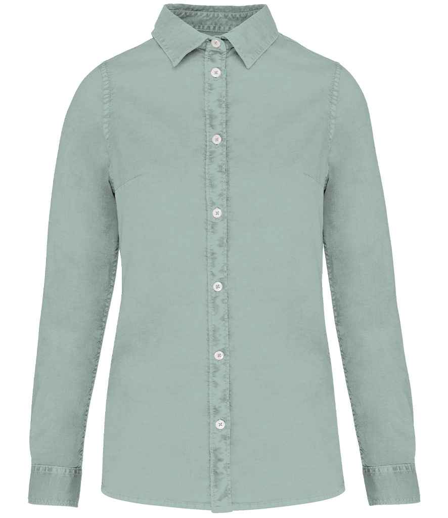 Native Spirit Ladies Washed Long Sleeve Shirt Native Spirit