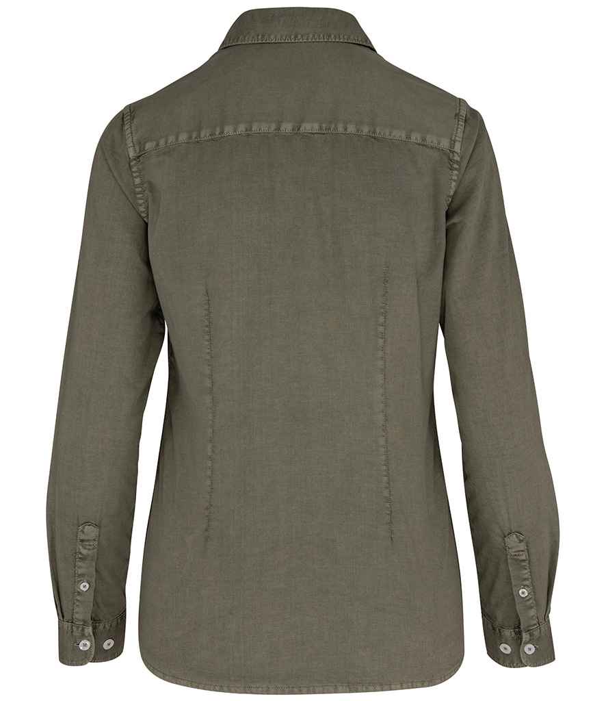 Native Spirit Ladies Washed Long Sleeve Shirt Native Spirit