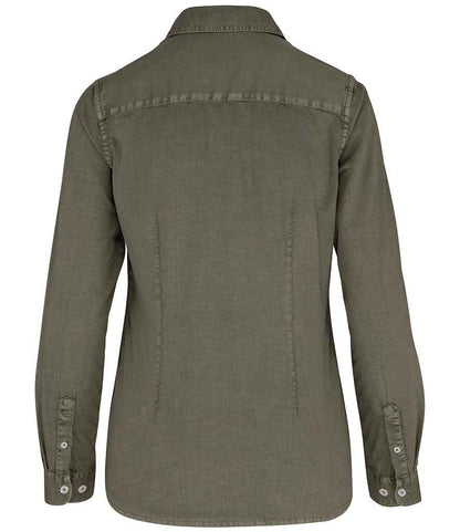 Native Spirit Ladies Washed Long Sleeve Shirt Native Spirit
