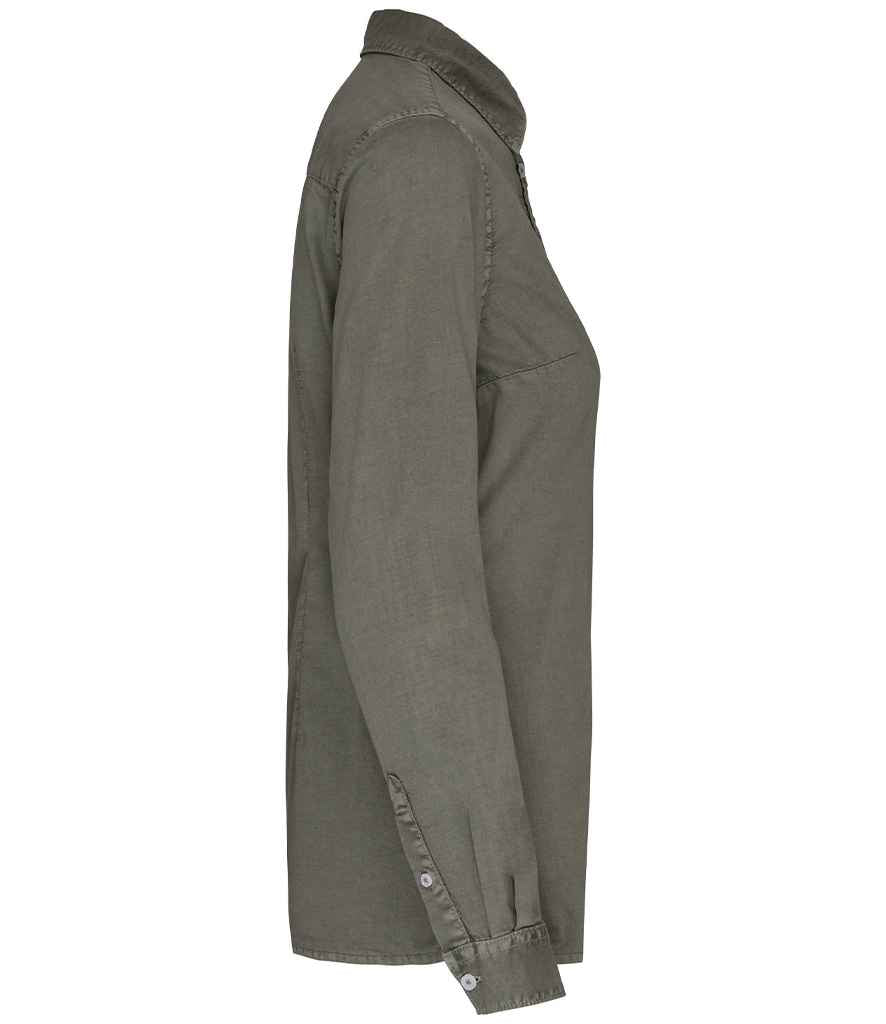 Native Spirit Ladies Washed Long Sleeve Shirt Native Spirit