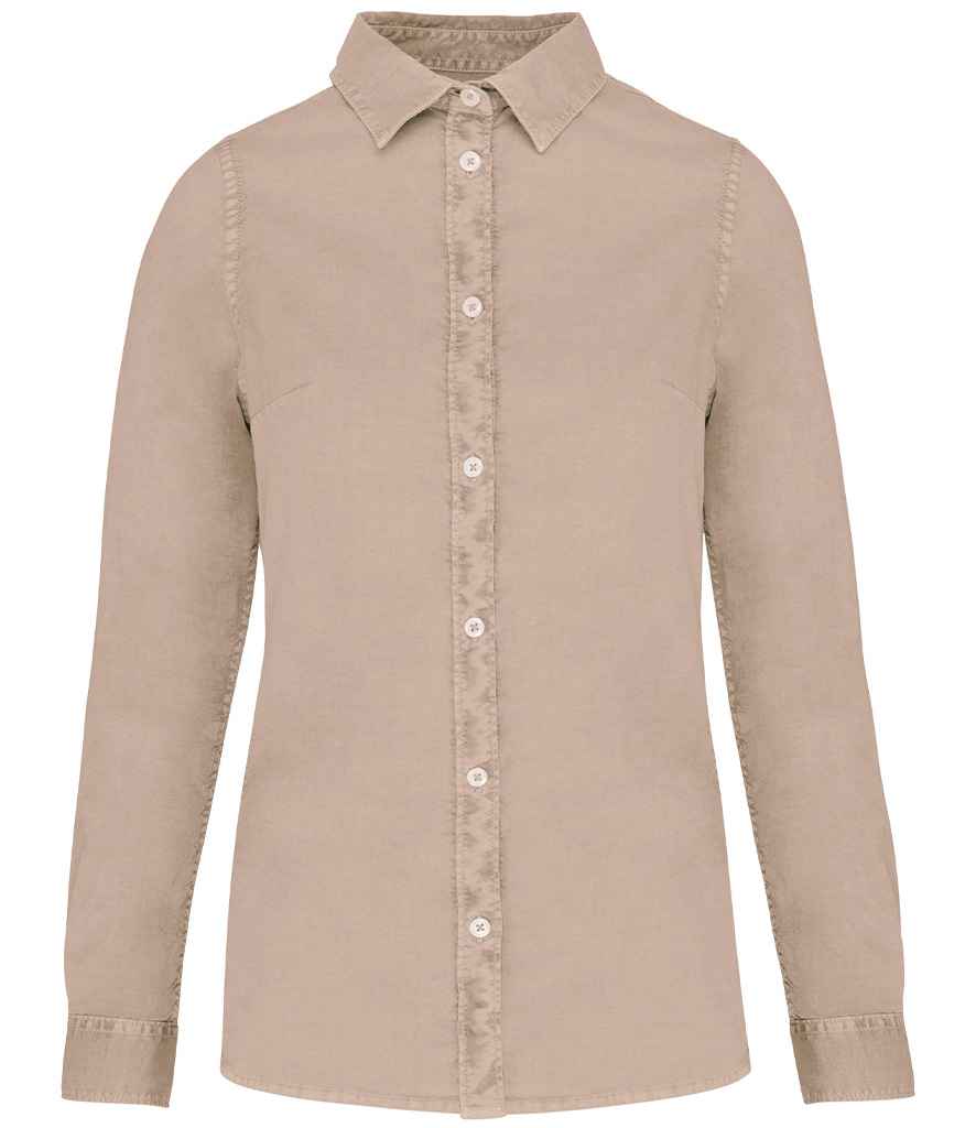 Native Spirit Ladies Washed Long Sleeve Shirt Native Spirit
