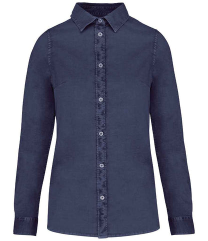 Native Spirit Ladies Washed Long Sleeve Shirt Native Spirit