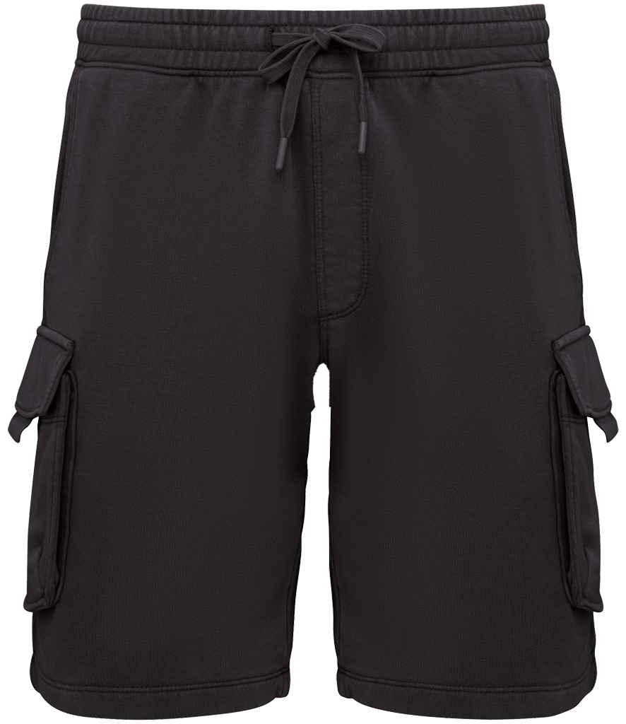 Native Spirit French Terry Washed Effect Cargo Shorts Native Spirit
