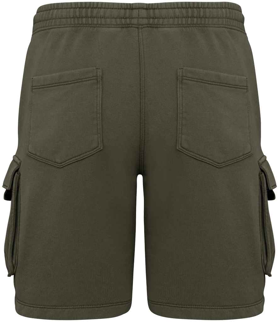 Native Spirit French Terry Washed Effect Cargo Shorts Native Spirit