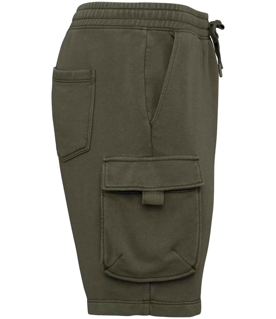 Native Spirit French Terry Washed Effect Cargo Shorts Native Spirit