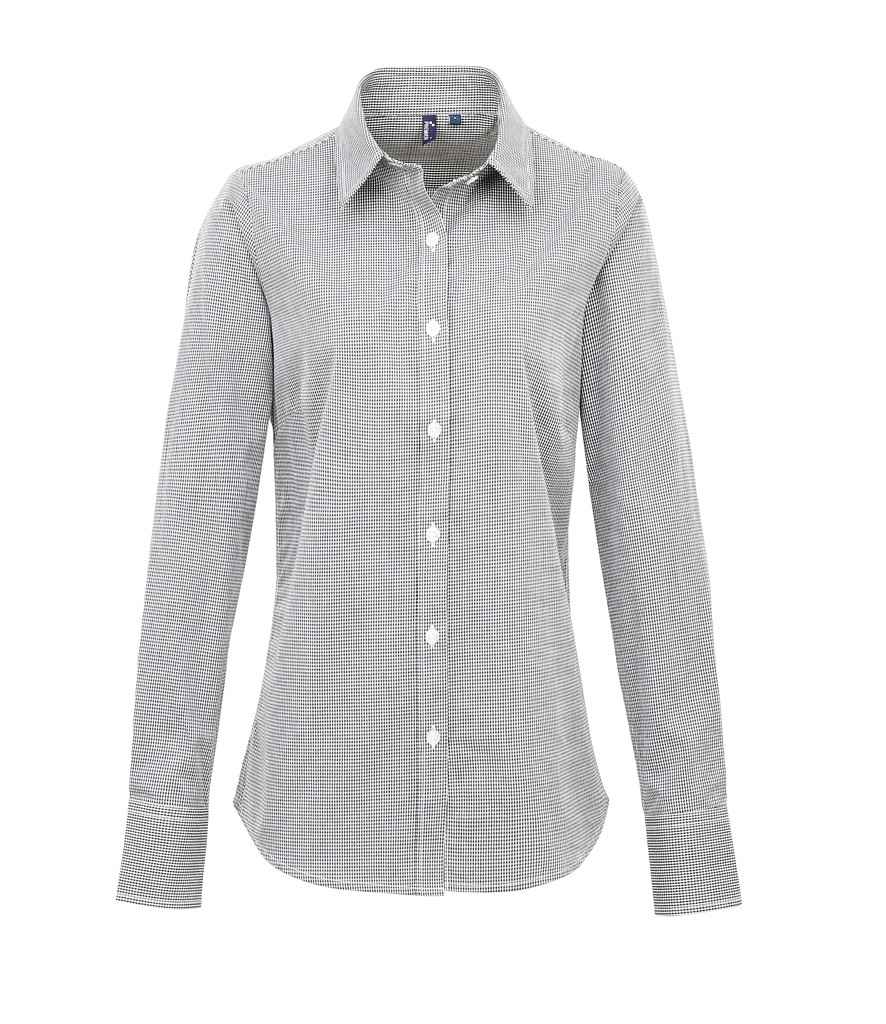 Premier Ladies Gingham Long Sleeve Shirt Premier