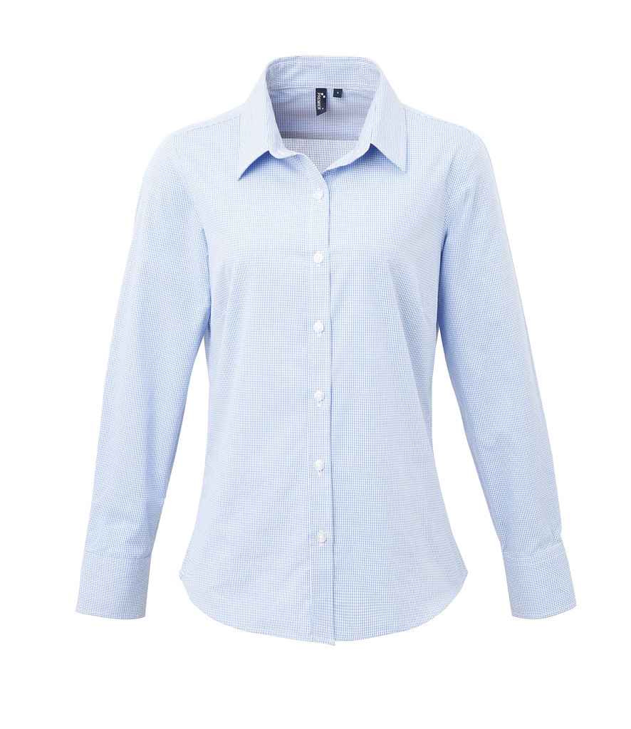 Premier Ladies Gingham Long Sleeve Shirt Premier