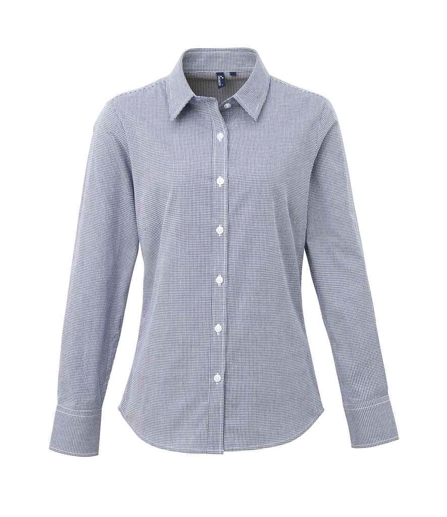 Premier Ladies Gingham Long Sleeve Shirt Premier